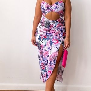 Floral cut out dress